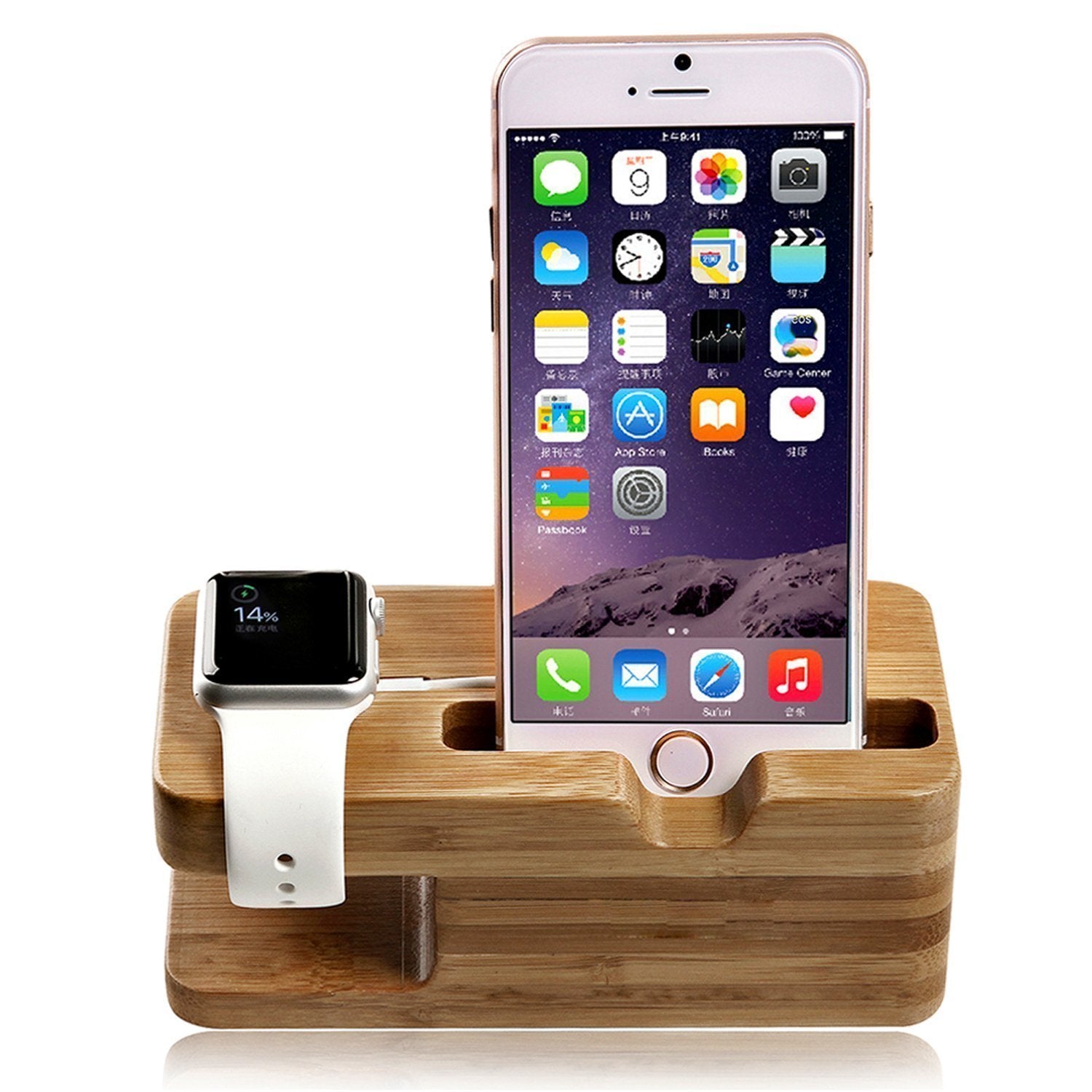 LUVVITT® Apple Watch Bamboo Wood Charging Stand / Docking Station (LUV-1033)