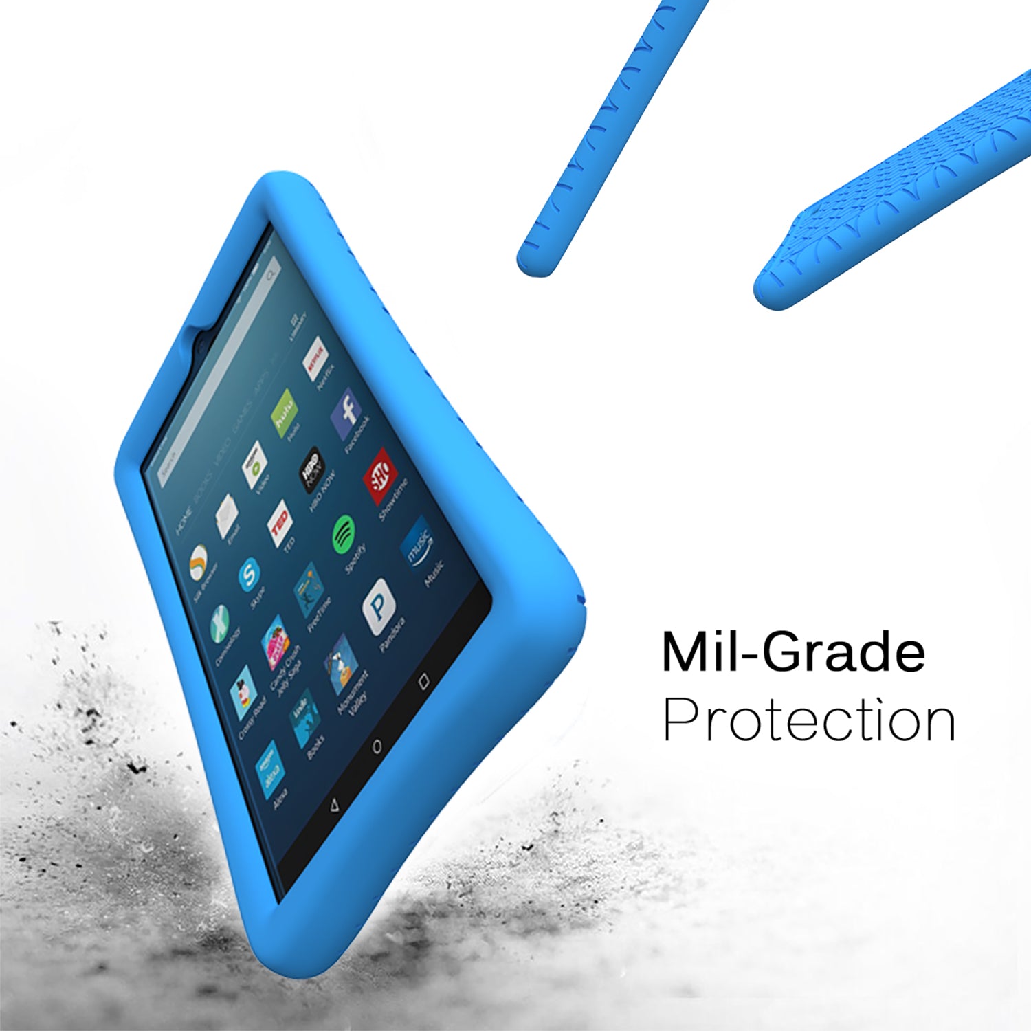 LUVVITT Case for Amazon Kindle Fire 7 Tablet (2107) - Blue