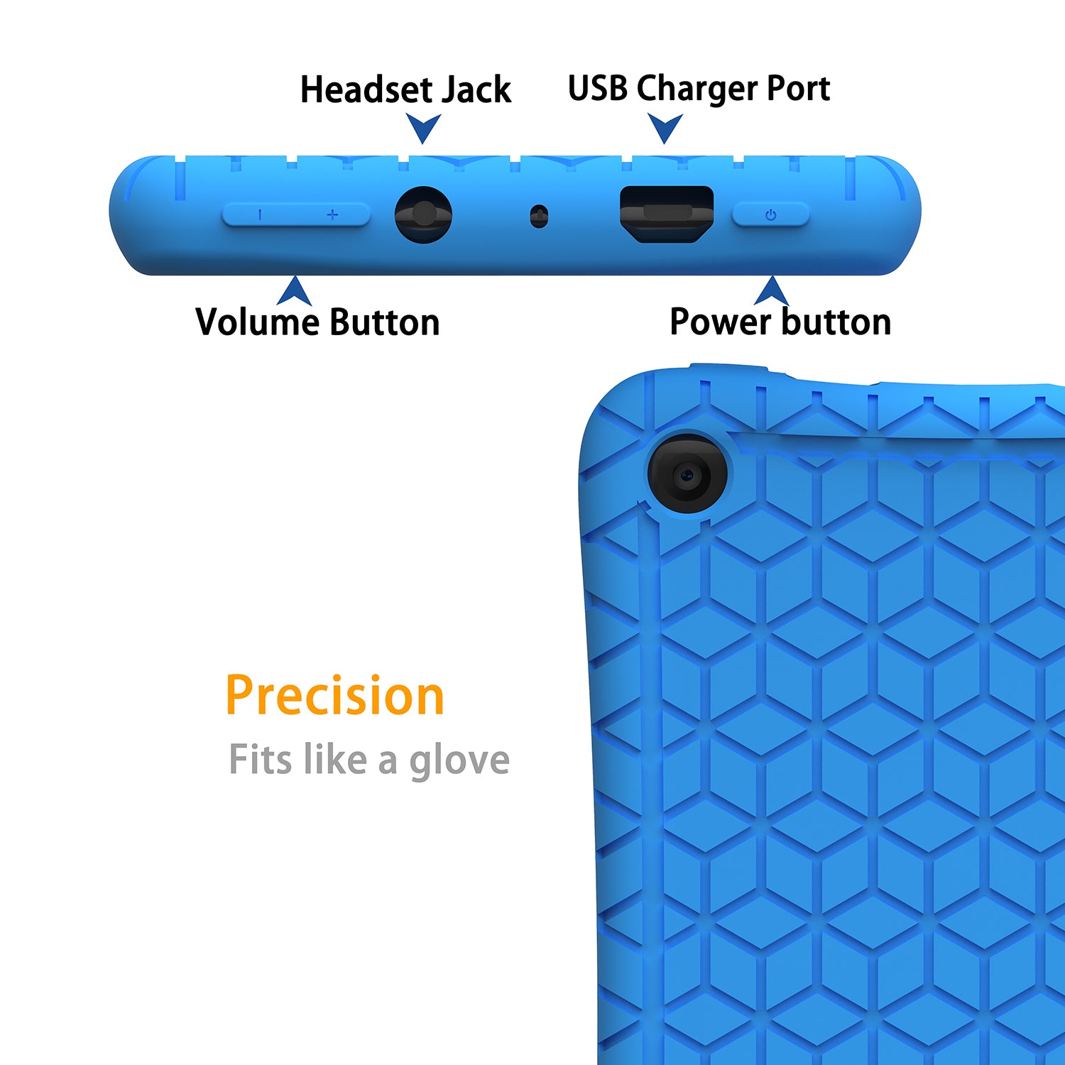 LUVVITT Case for Amazon Kindle Fire 7 Tablet (2107) - Blue