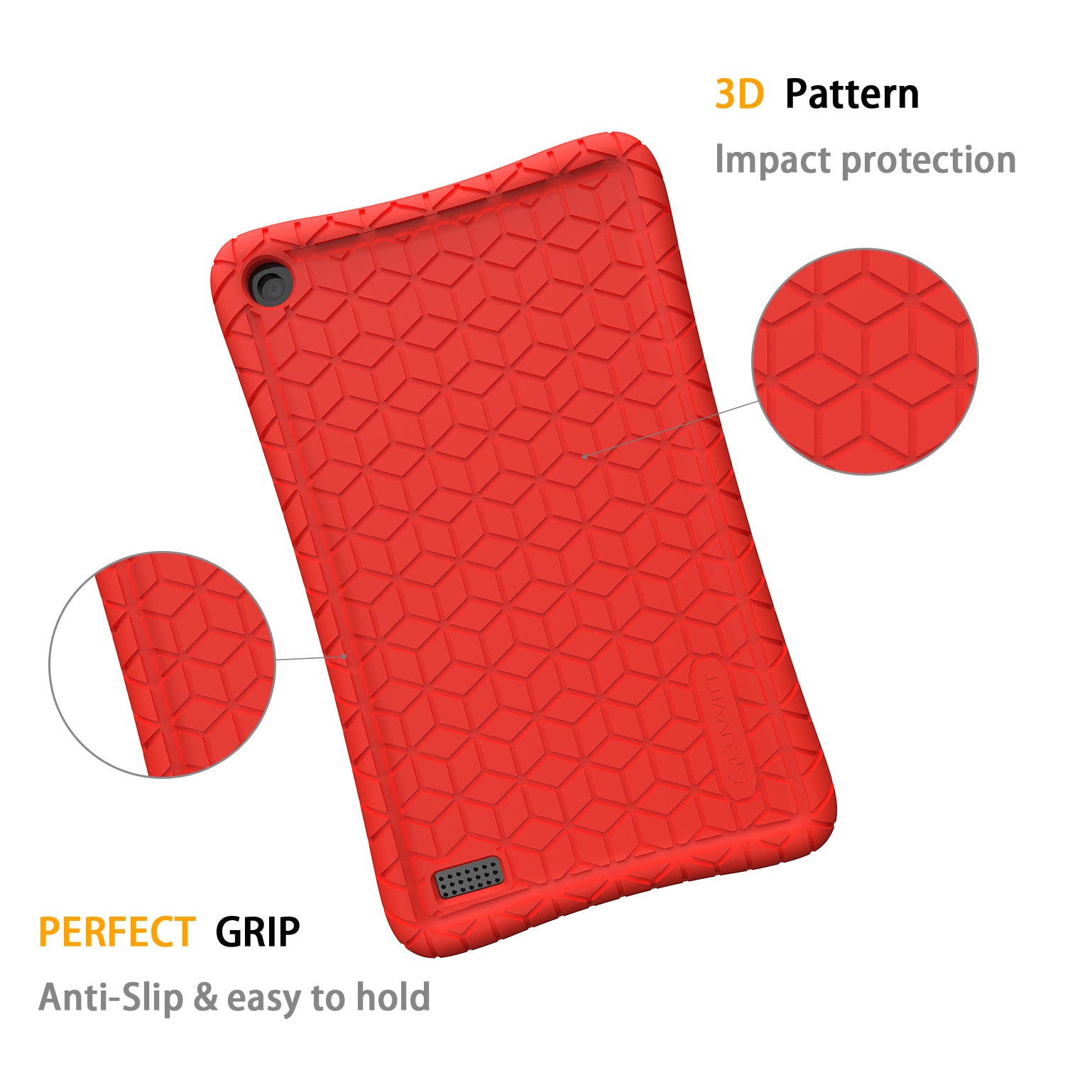 LUVVITT Case for Amazon Kindle Fire 7 Tablet (2107) - Red