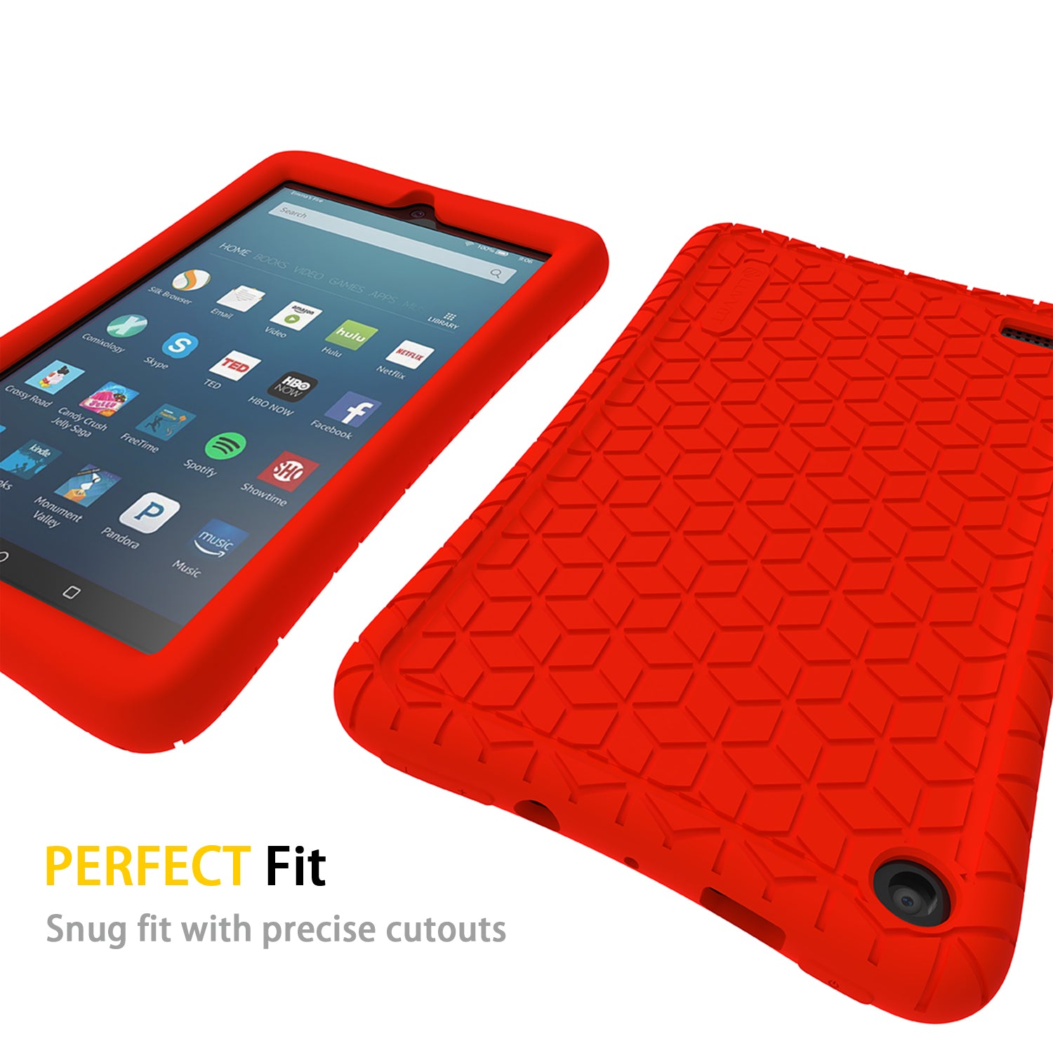 LUVVITT Case for Amazon Kindle Fire 7 Tablet (2107) - Red