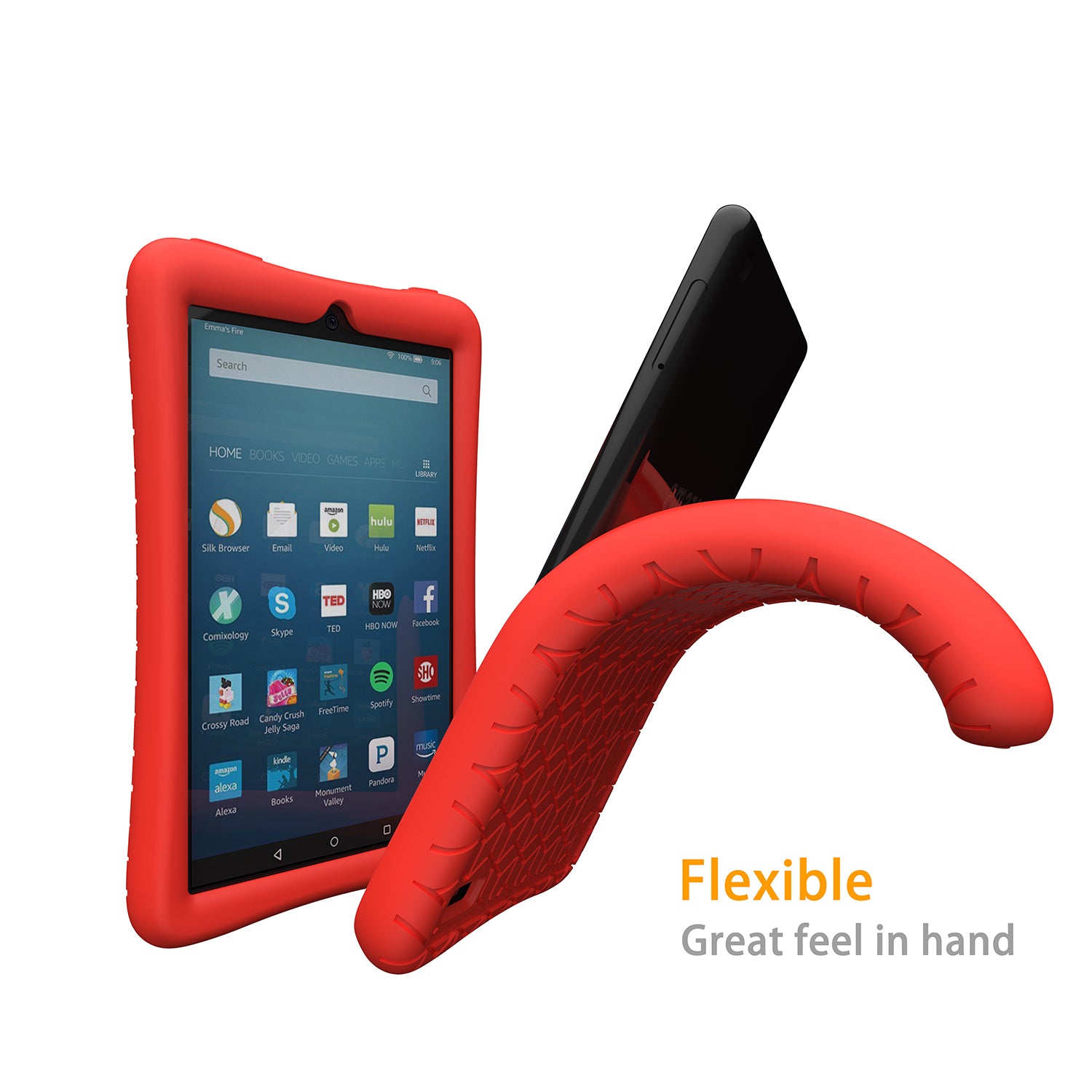 LUVVITT Case for Amazon Kindle Fire 7 Tablet (2107) - Red