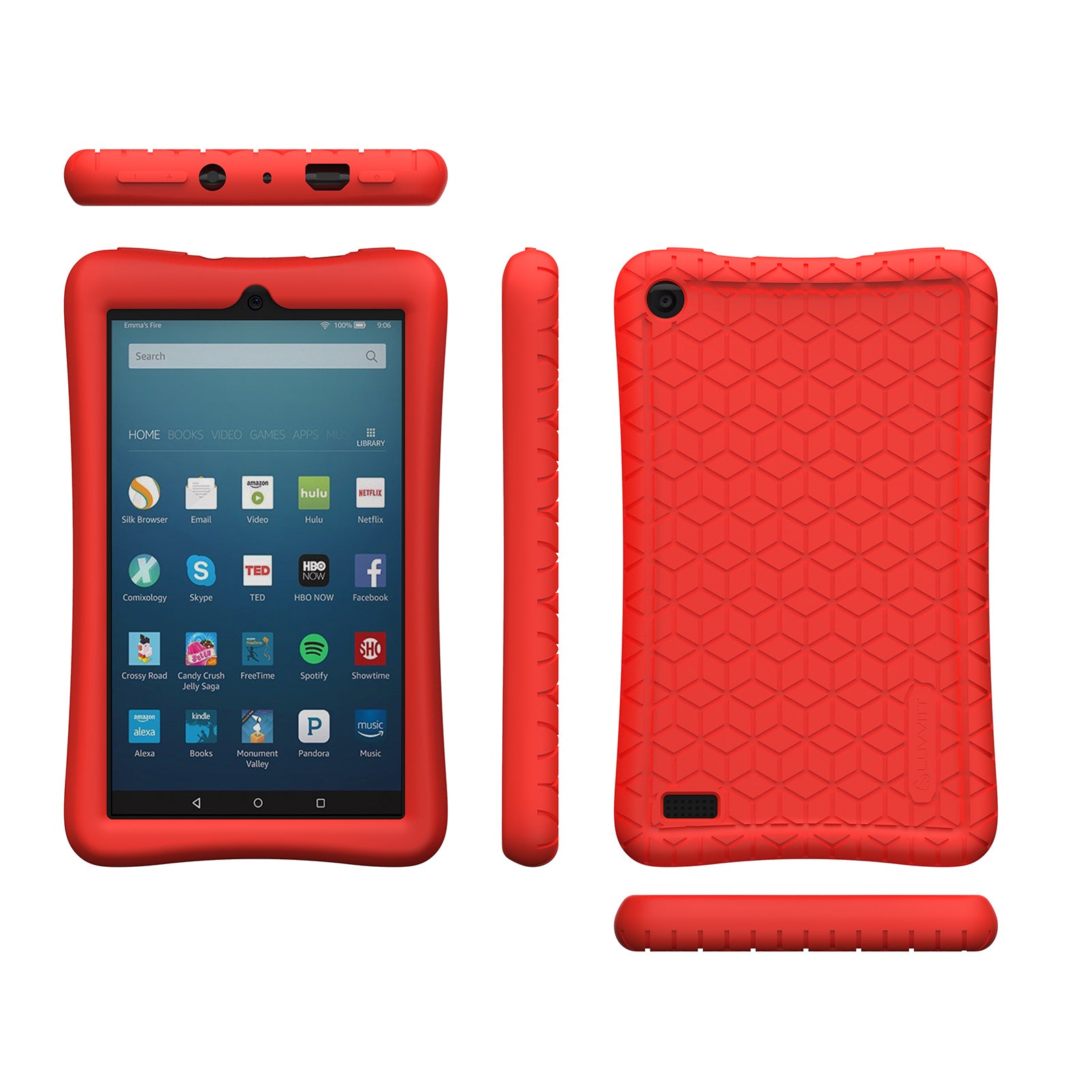 LUVVITT Case for Amazon Kindle Fire 7 Tablet (2107) - Red