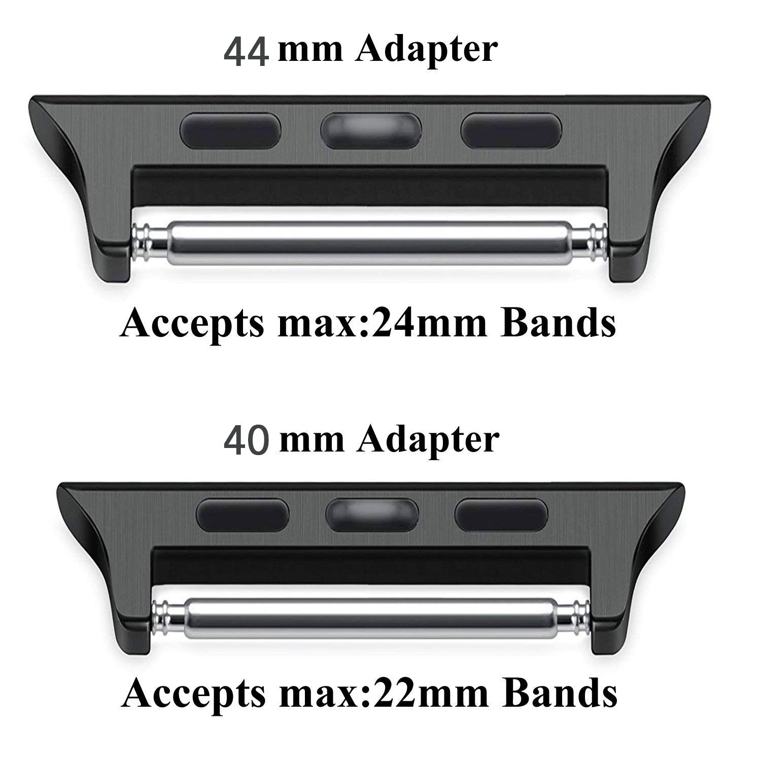 LUVVITT Stainless Steel ADAPTER for Apple Watch 44mm | Adaptor - Space Gray