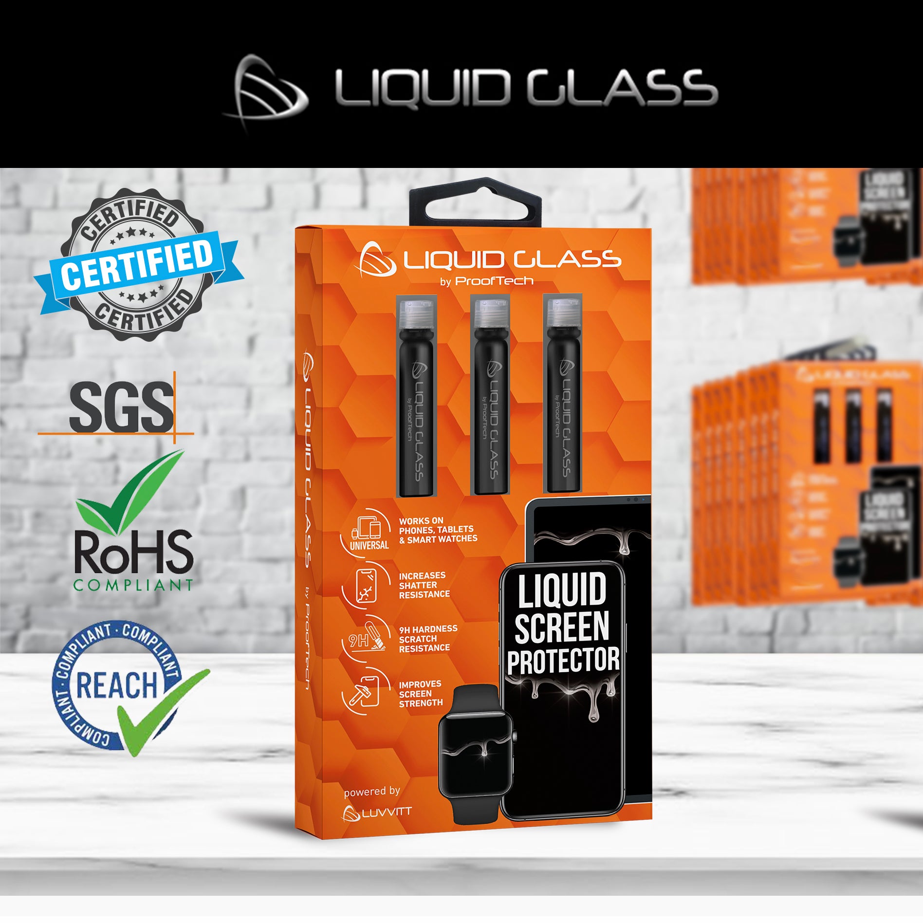 Liquid Glass Screen Protector Universal for All Phones Tablets Watches -3Pk