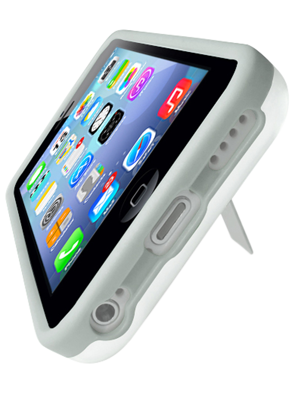 LUVVITT® HYBRID KICKSTAND Clear Back Bumper Case with stand - Clear / Gray