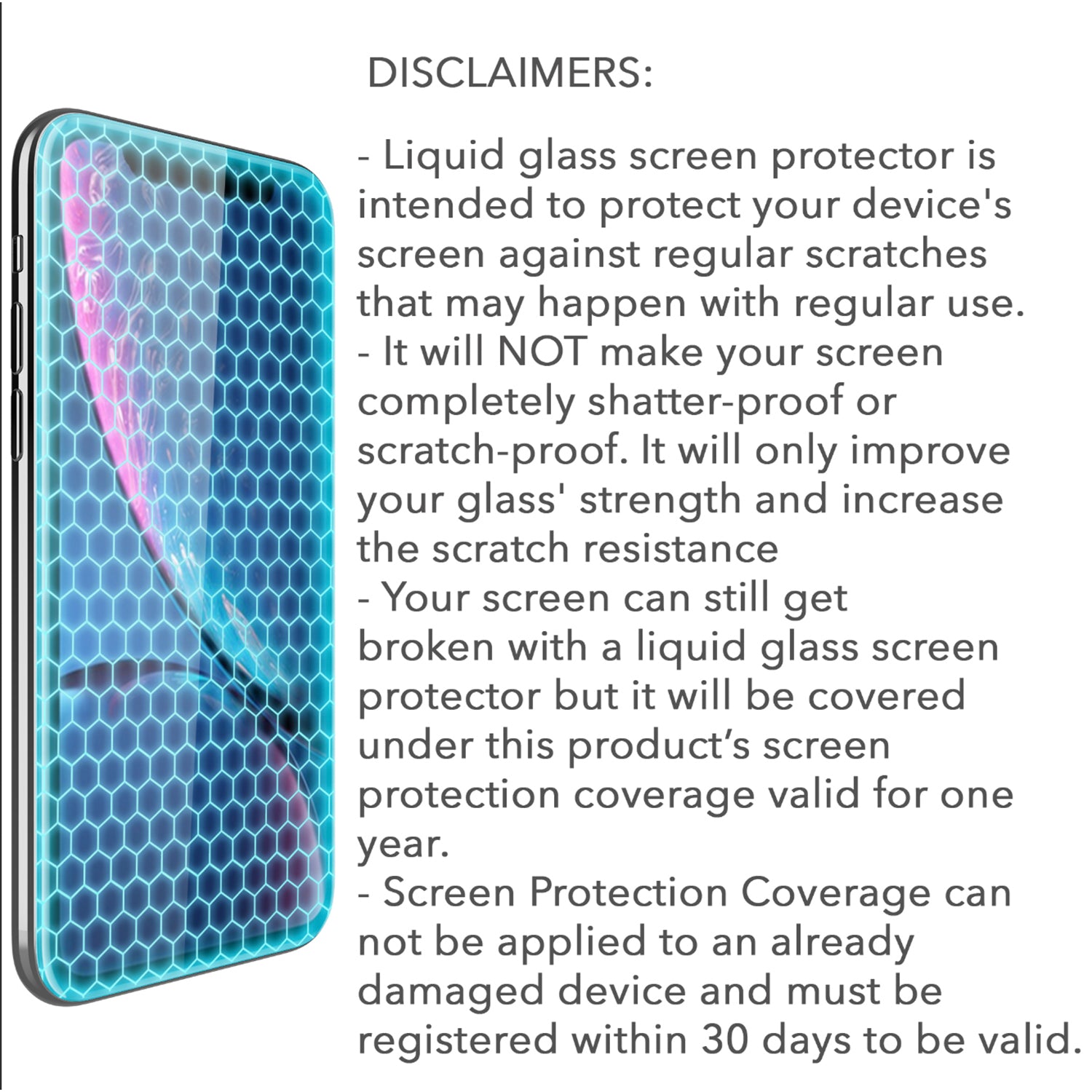 Liquid Glass Screen Protector with $350 Screen Replacement Guarantee - Universal