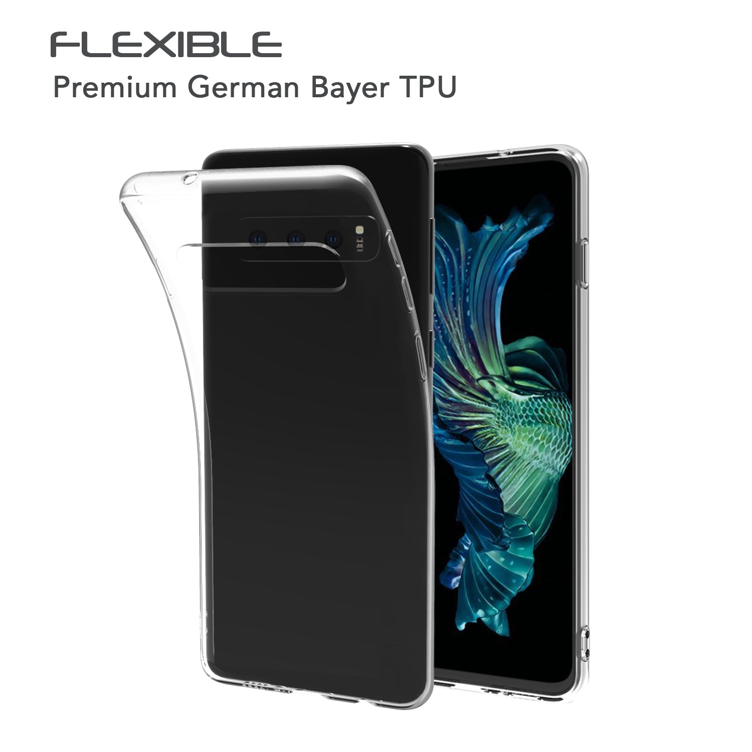 Luvvitt Clarity Case for Galaxy S10 PLUS Slim TPU Flexible Silicone Cover - Clear