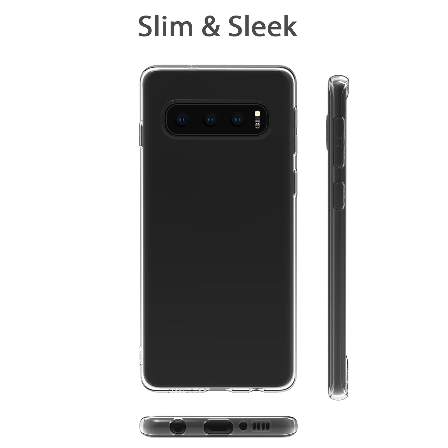 Luvvitt Clarity Case for Galaxy S10 PLUS Slim TPU Flexible Silicone Cover - Clear