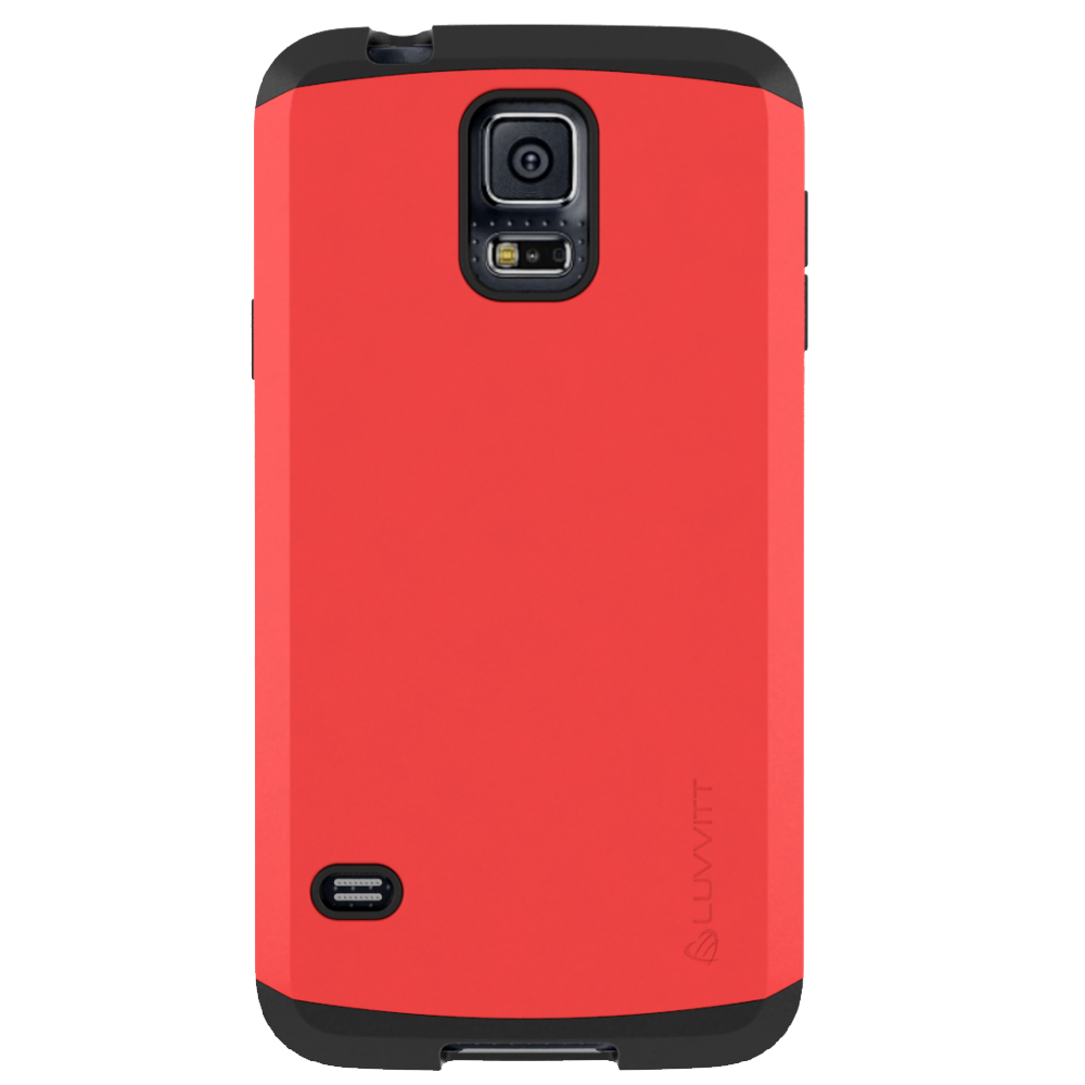 LUVVITT ULTRA ARMOR Galaxy S5 Case Dual Layer Shock Absorbing Case - Black/Red