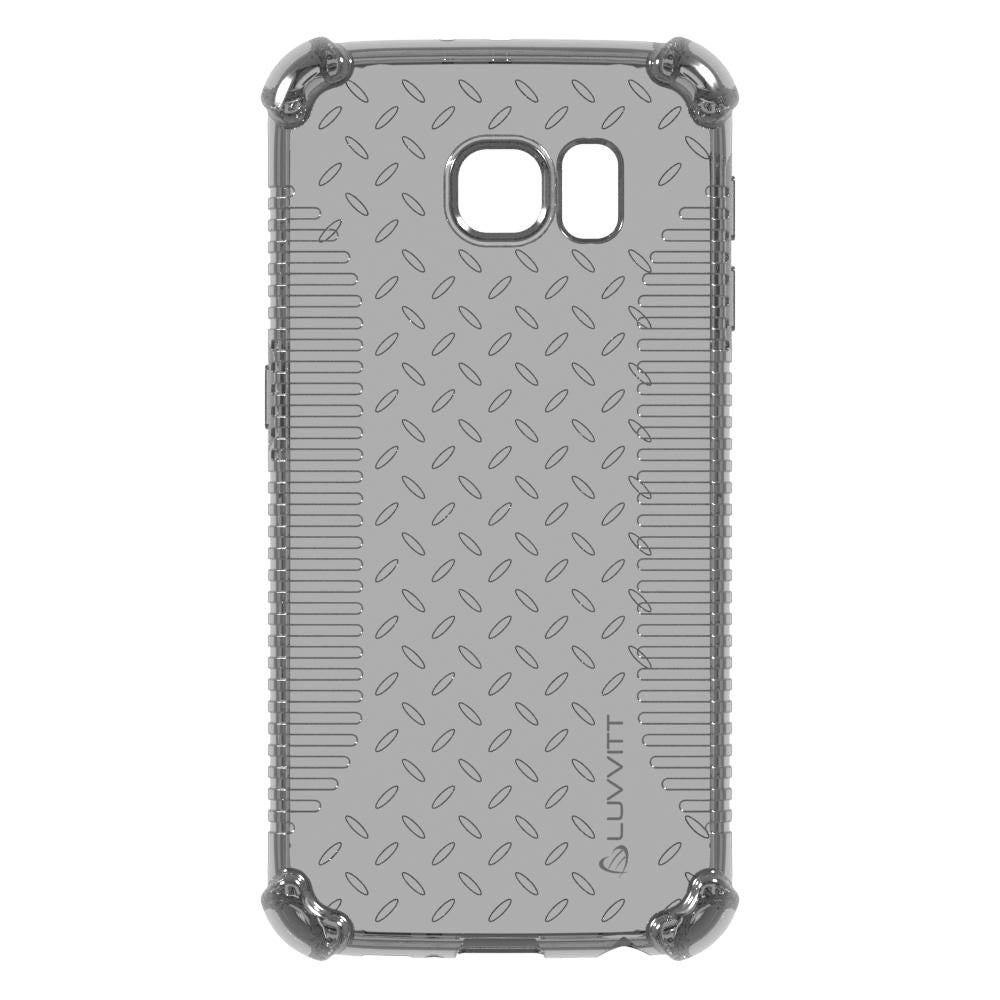 LUVVITT CLEAR GRIP Galaxy S6 Case | Slim Transparent TPU Rubber Case - Black