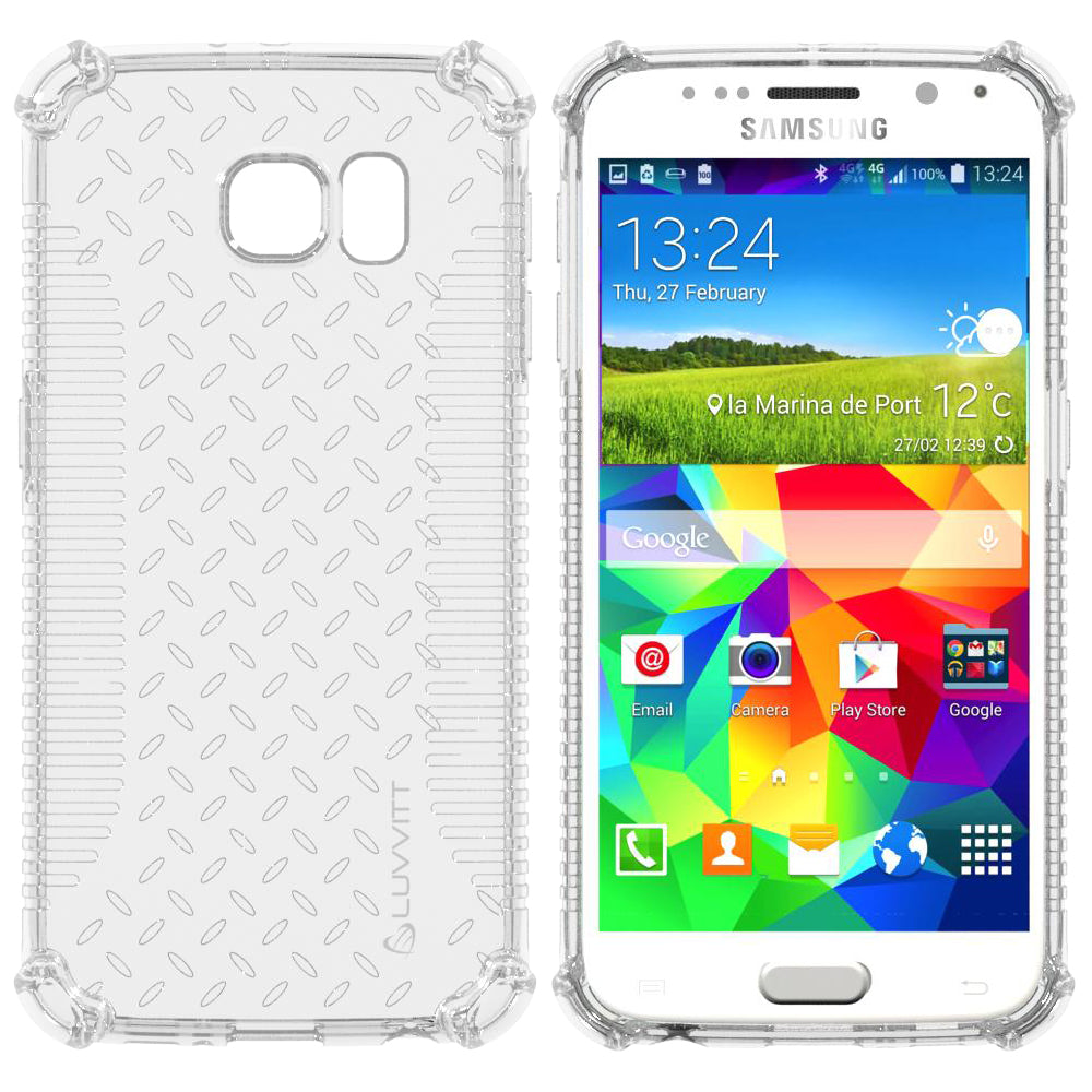 LUVVITT CLEAR GRIP Galaxy S6 EDGE Case | Slim Transparent TPU Case - Clear