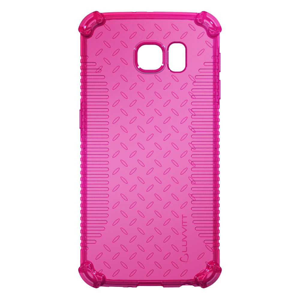 LUVVITT CLEAR GRIP Galaxy S6 Case | Slim Transparent TPU Rubber Case - Pink