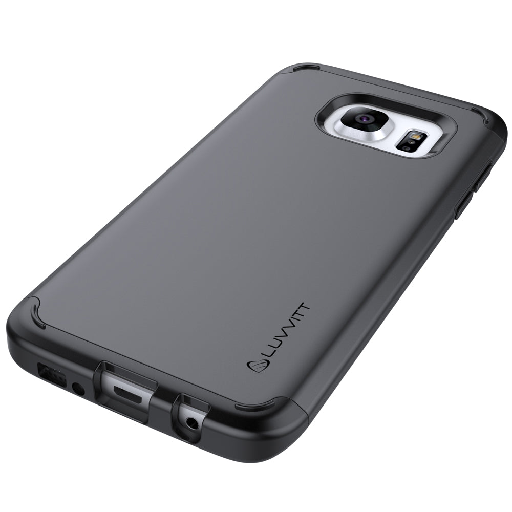 LUVVITT ULTRA ARMOR Dual Layer Galaxy S7 Edge Case - Black / Gunmetal