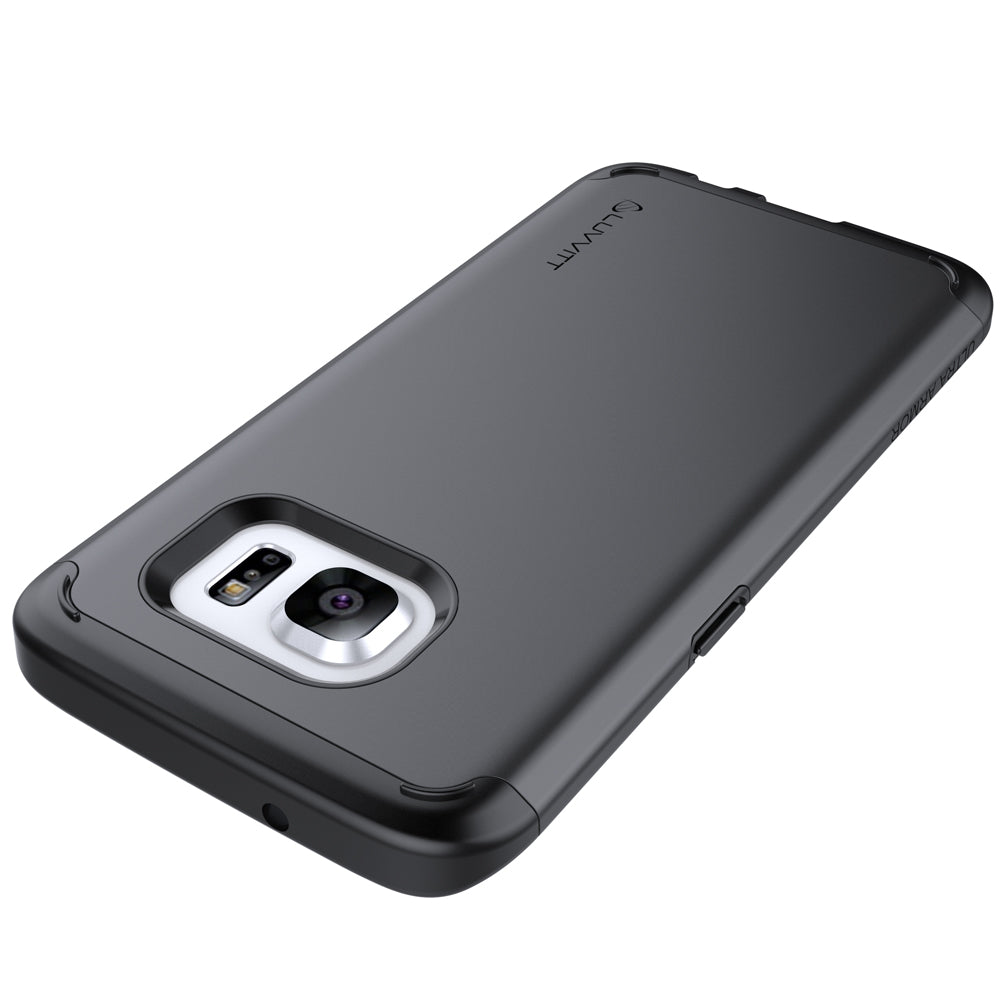 LUVVITT ULTRA ARMOR Dual Layer Galaxy S7 Edge Case - Black / Gunmetal