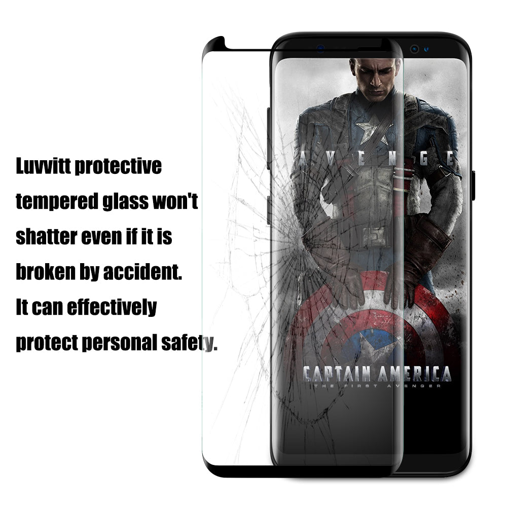 LUVVITT TEMPERED GLASS Case Friendly Screen Protector for Galaxy S8 Plus - Black