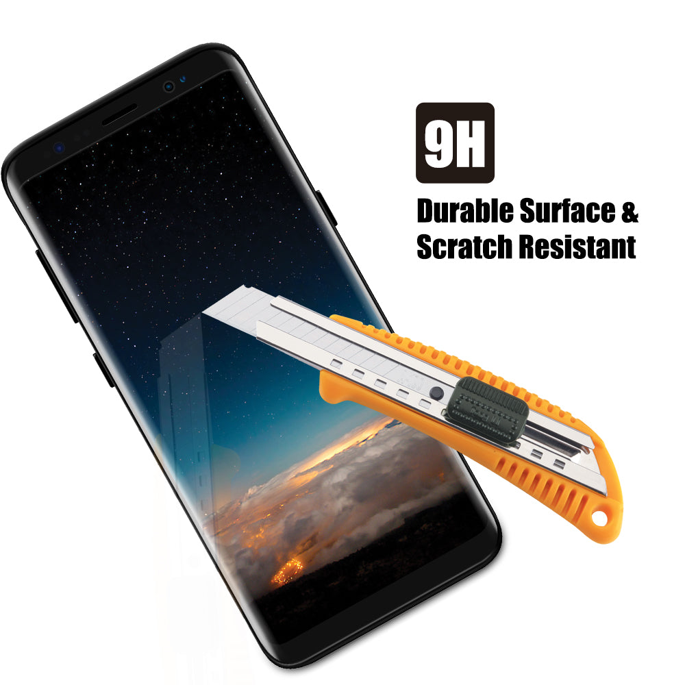 LUVVITT TEMPERED GLASS Screen Protector ( Case Friendly ) for Galaxy S8 - Black