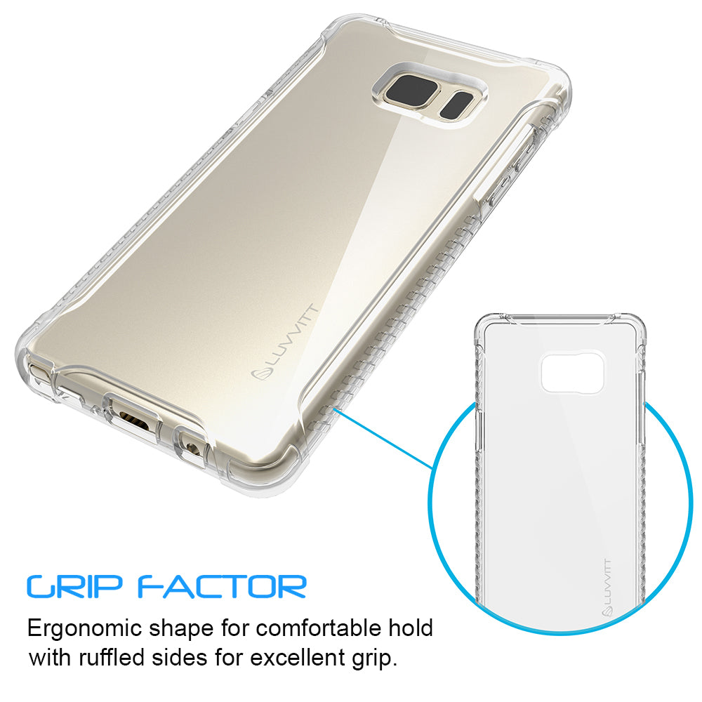 LUVVITT CLEAR GRIP Galaxy Note 7 Case Soft TPU Rubber Back Cover - Crystal Clear