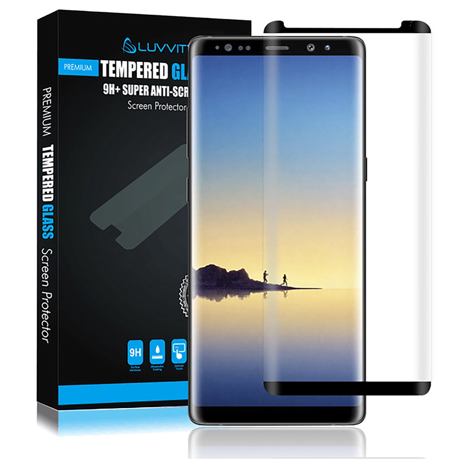 LUVVITT TEMPERED GLASS Screen Protector ( Case Friendly ) for Galaxy Note 8 - Black
