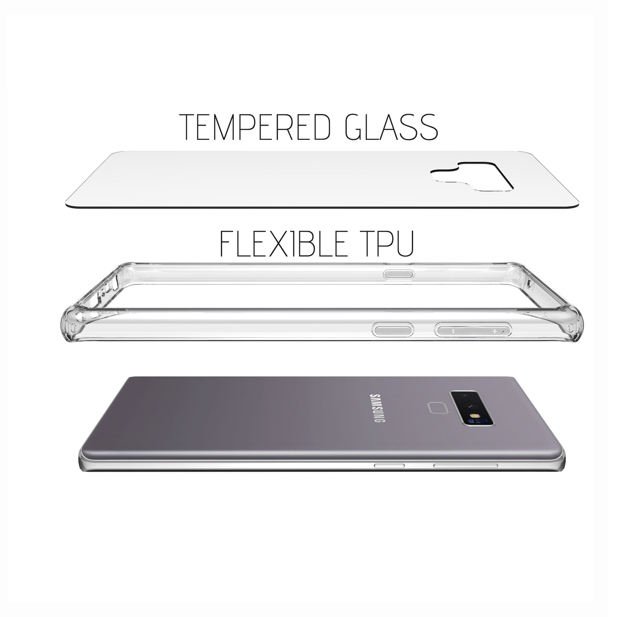 Luvvitt Clear View GLASS Back Case for Galaxy Note 9 - Crystal Clear