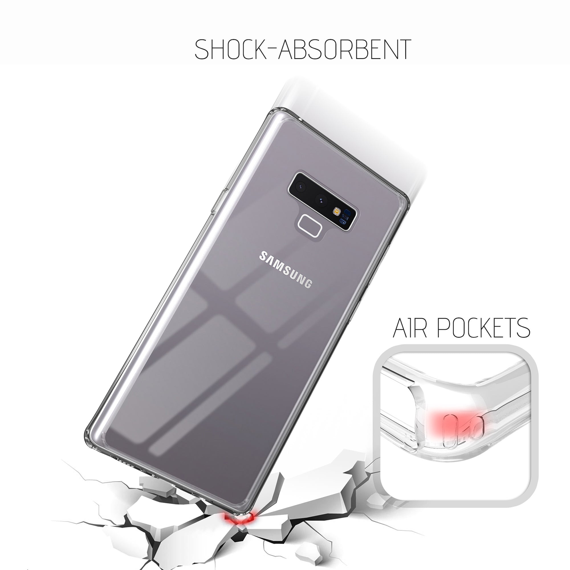 Luvvitt Clear View GLASS Back Case for Galaxy Note 9 - Crystal Clear