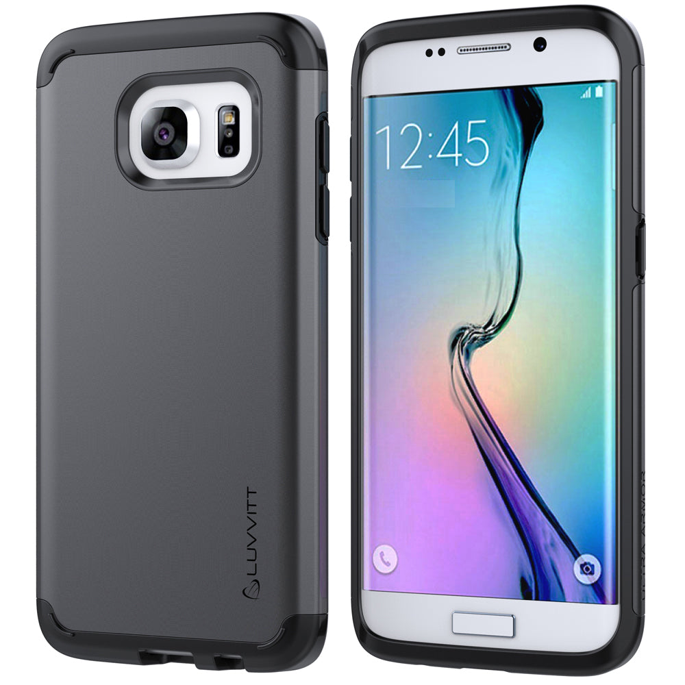 LUVVITT ULTRA ARMOR Dual Layer Galaxy S7 Edge Case - Black / Gunmetal