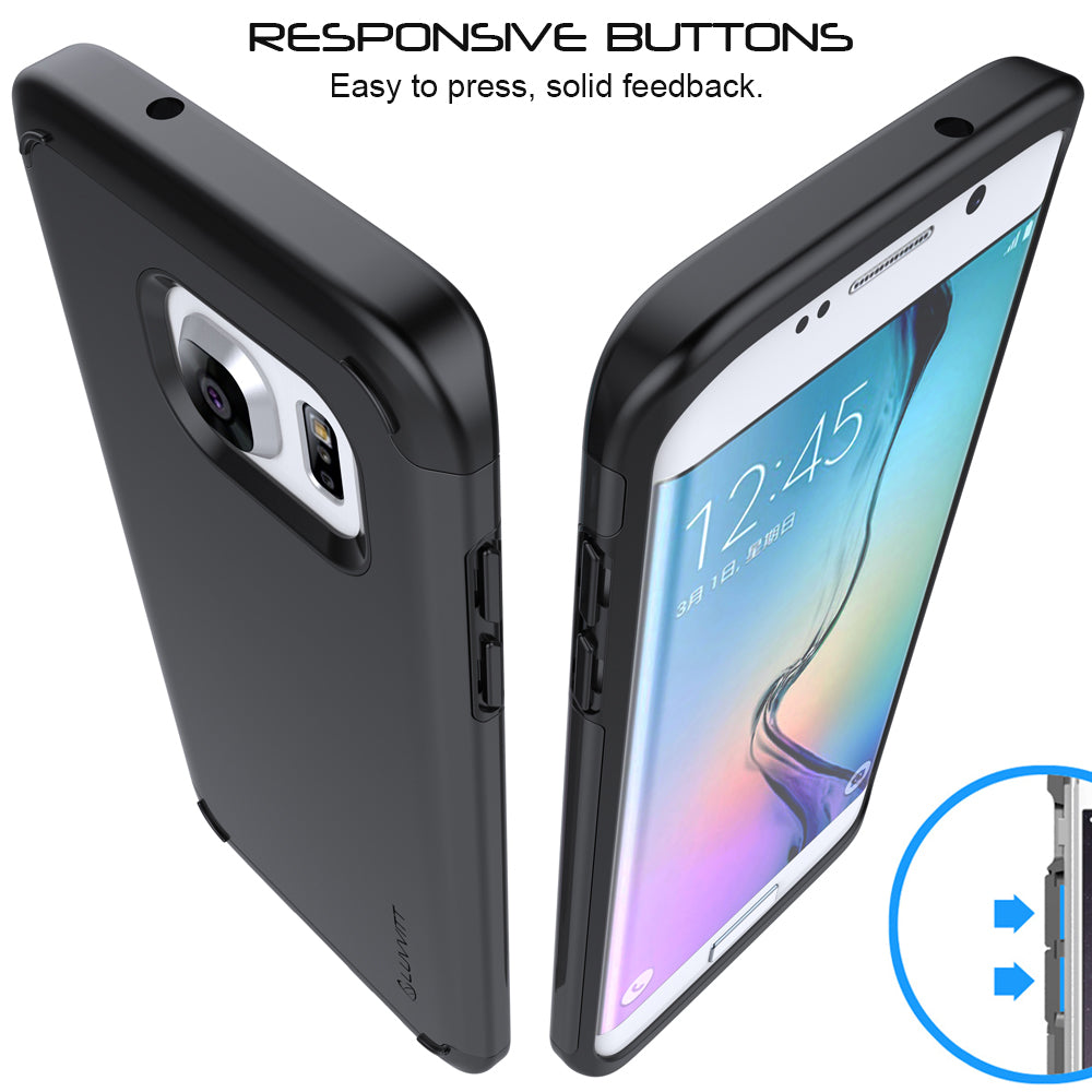 LUVVITT ULTRA ARMOR Dual Layer Galaxy S7 Edge Case - Black / Gunmetal