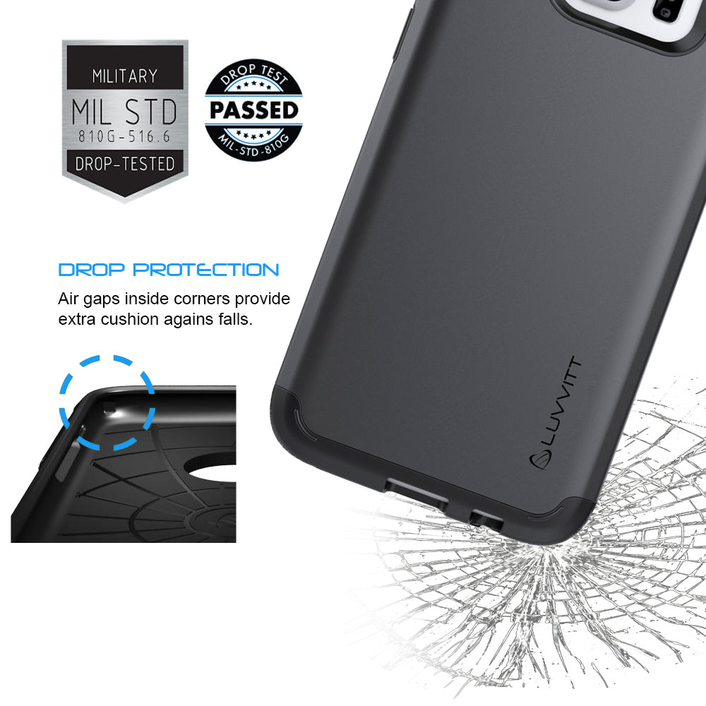 LUVVITT ULTRA ARMOR Dual Layer Galaxy S7 Edge Case - Black / Gunmetal