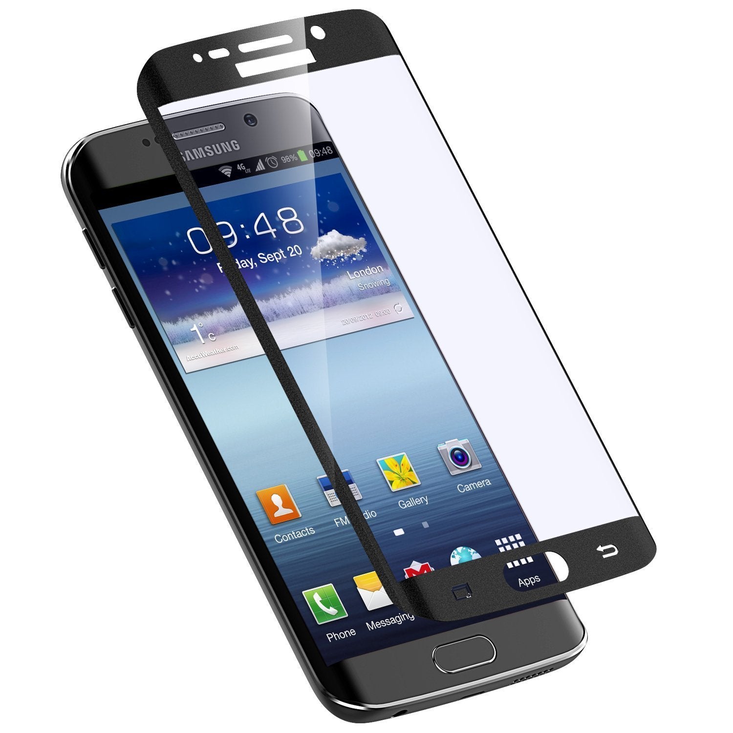 LUVVITT TEMPERED GLASS Screen Protector for Samsung Galaxy S7 Edge - Black Onyx
