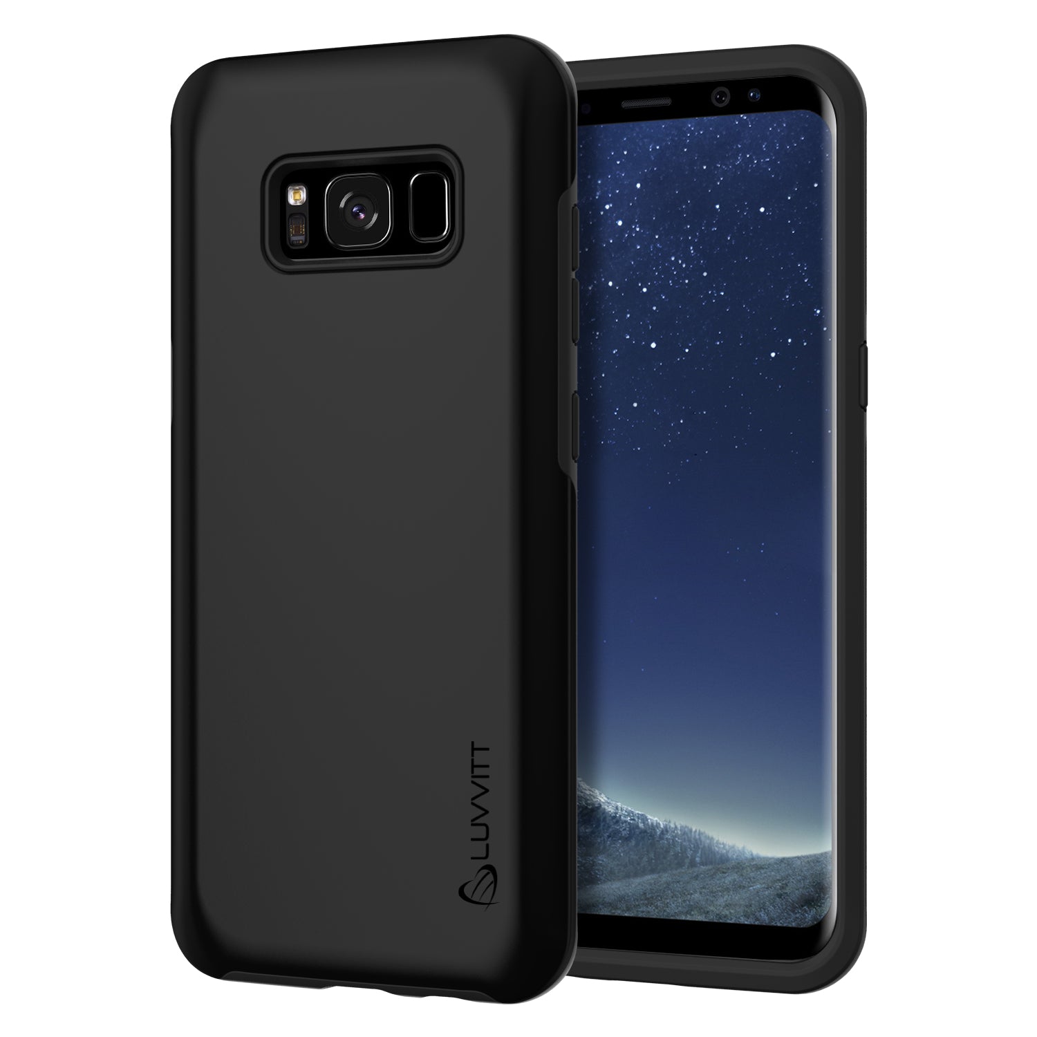 LUVVITT SUPER ARMOR Dual Layer Shock Proof Case for Galaxy S8 Plus - Black