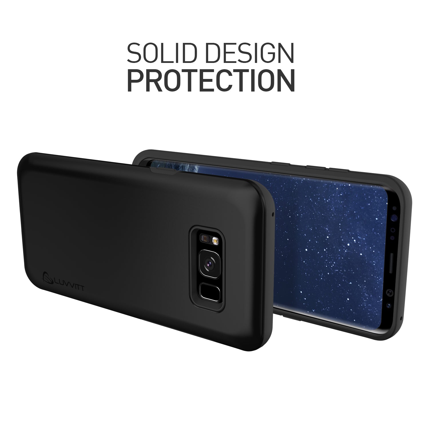 LUVVITT SUPER ARMOR Dual Layer Shock Proof Case for Galaxy S8 - Black