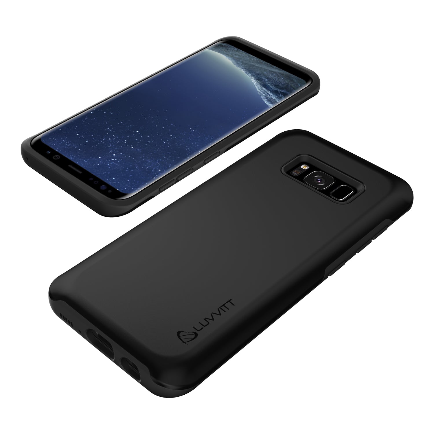 LUVVITT SUPER ARMOR Dual Layer Shock Proof Case for Galaxy S8 - Black