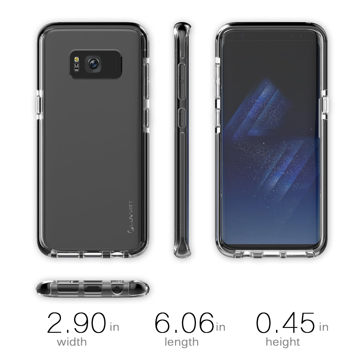 LUVVITT PROOFTECH Case for Galaxy S8 - Clear / Black