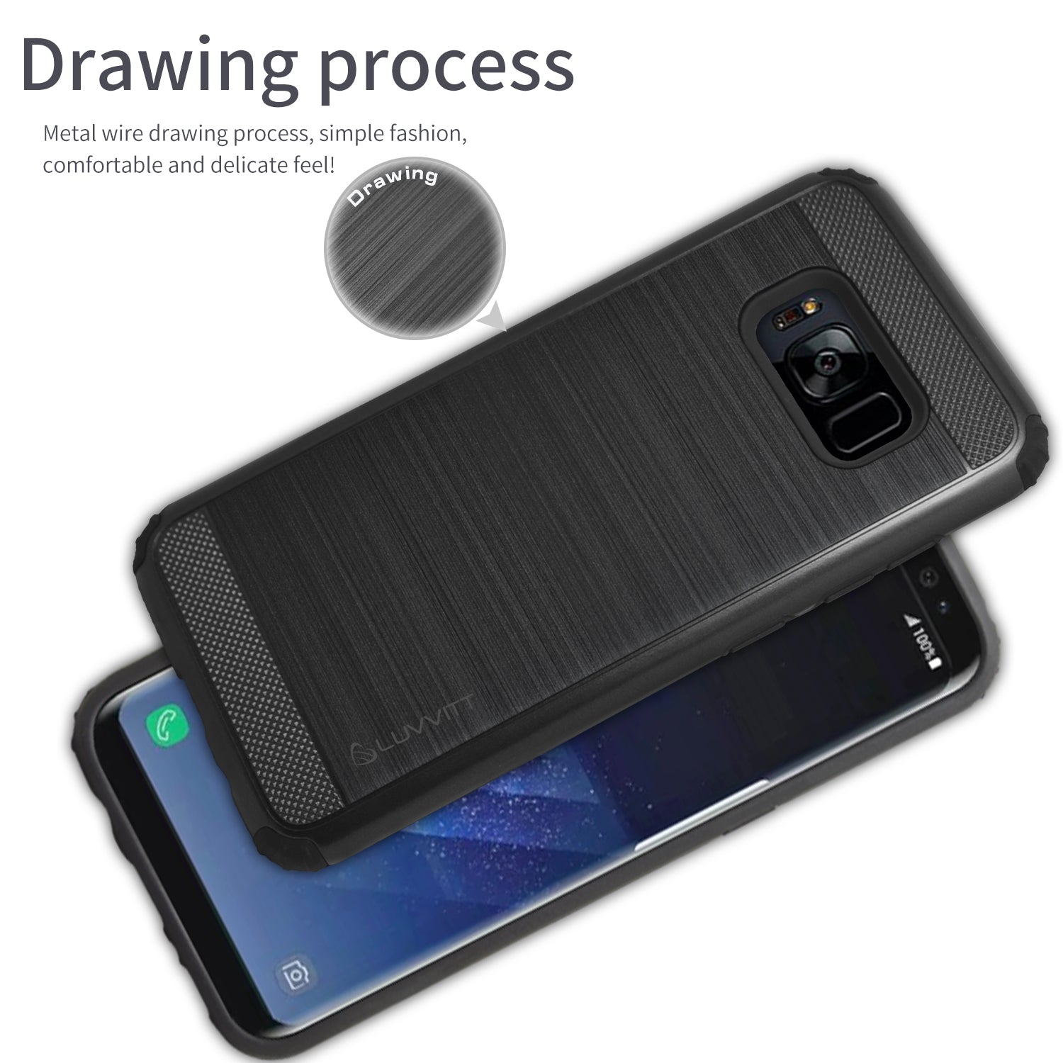 LUVVITT ULTRA ARMOR Dual Layer Shock Proof Case for Galaxy S8 Plus - Black