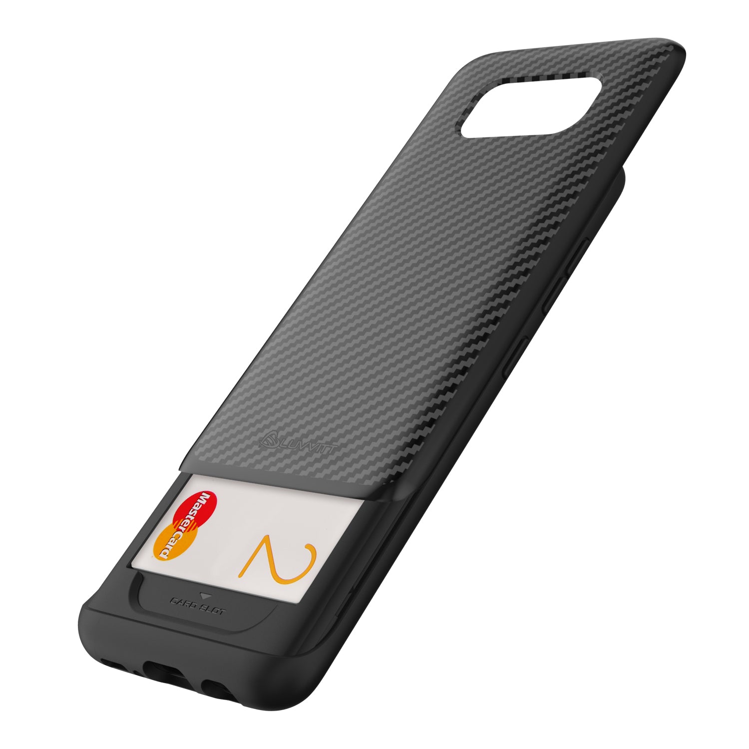 LUVVITT Sleek Armor WALLET Dual Layer Shock Proof Case for Galaxy S8 - Black