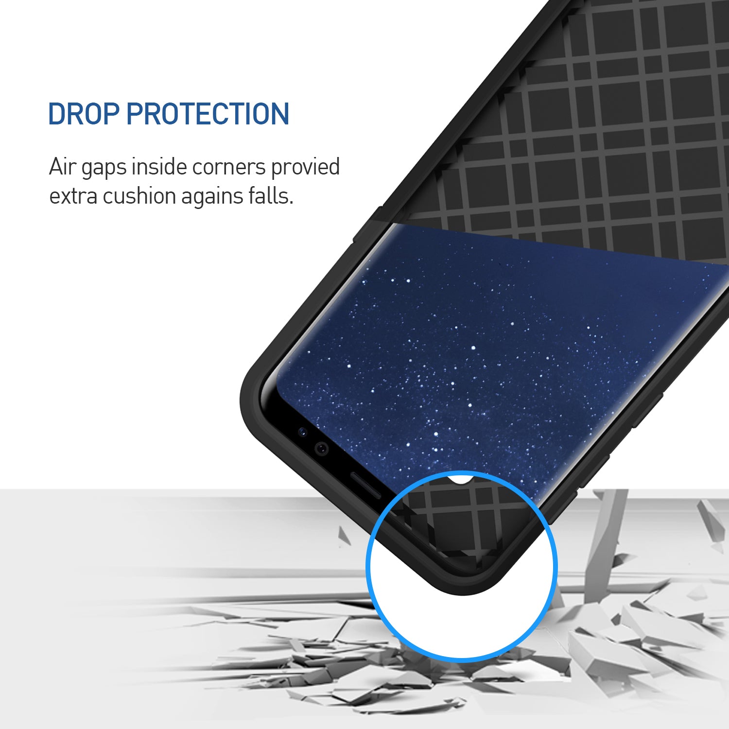 LUVVITT Sleek Armor WALLET Dual Layer Shock Proof Case for Galaxy S8 - Black