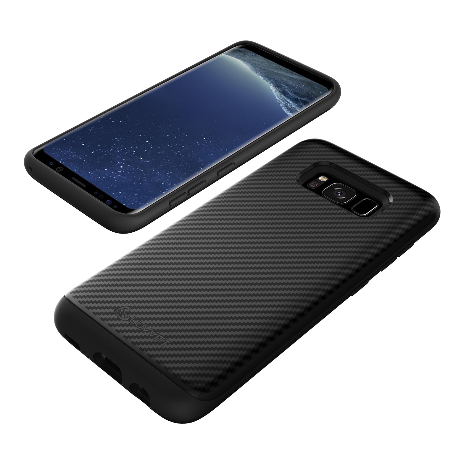 LUVVITT Sleek Armor WALLET Dual Layer Shock Proof Case for Galaxy S8 - Black