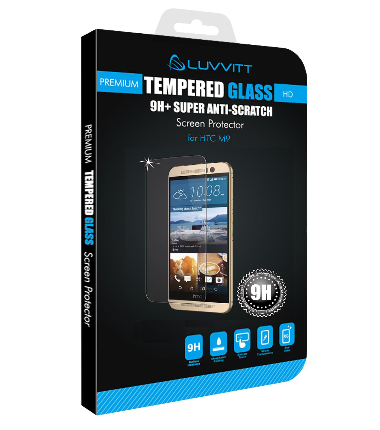 LUVVITT TEMPERED GLASS Screen Protector for HTC One M9 - Crystal Clear