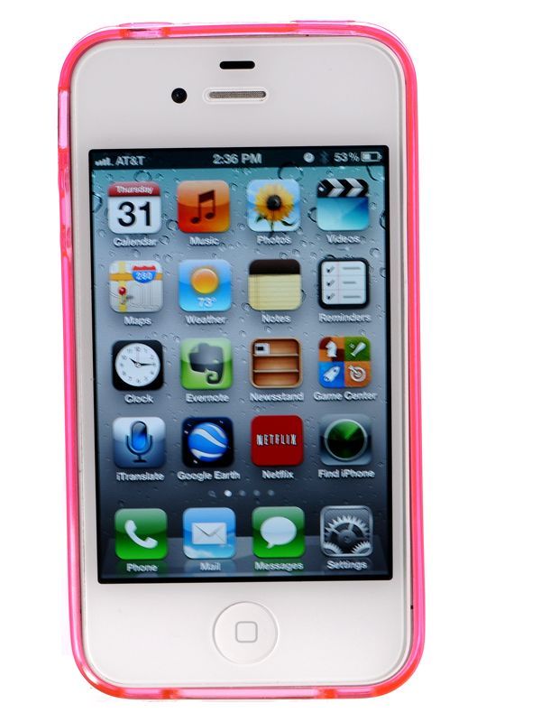 LUVVITT ICE Thermoplastic Soft Case for iPhone 4 & 4S - Transparent Pink