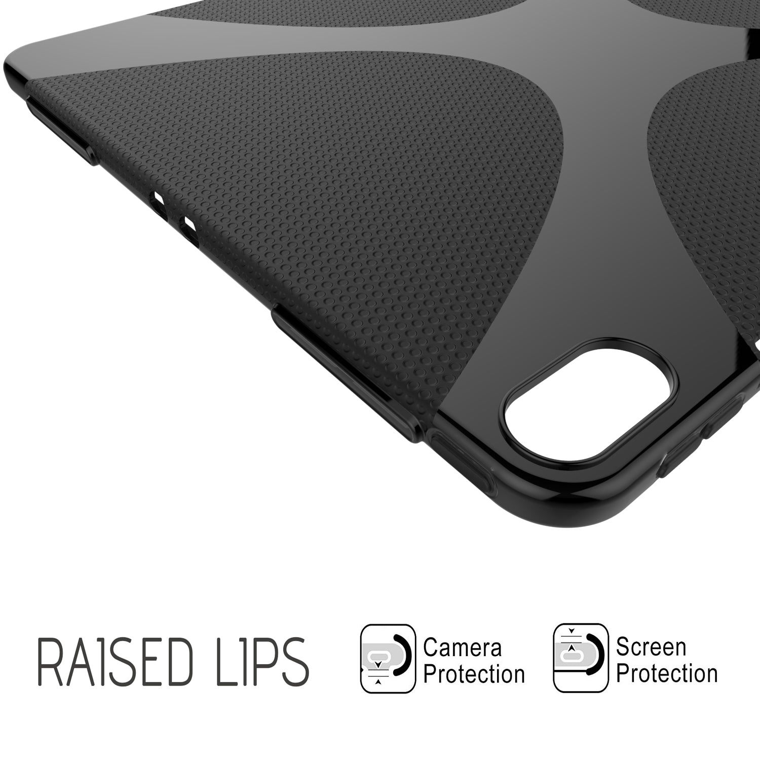 Luvvitt iPad Pro 12.9 Case X Design Wireless Compatible Flexible TPU Cover Black