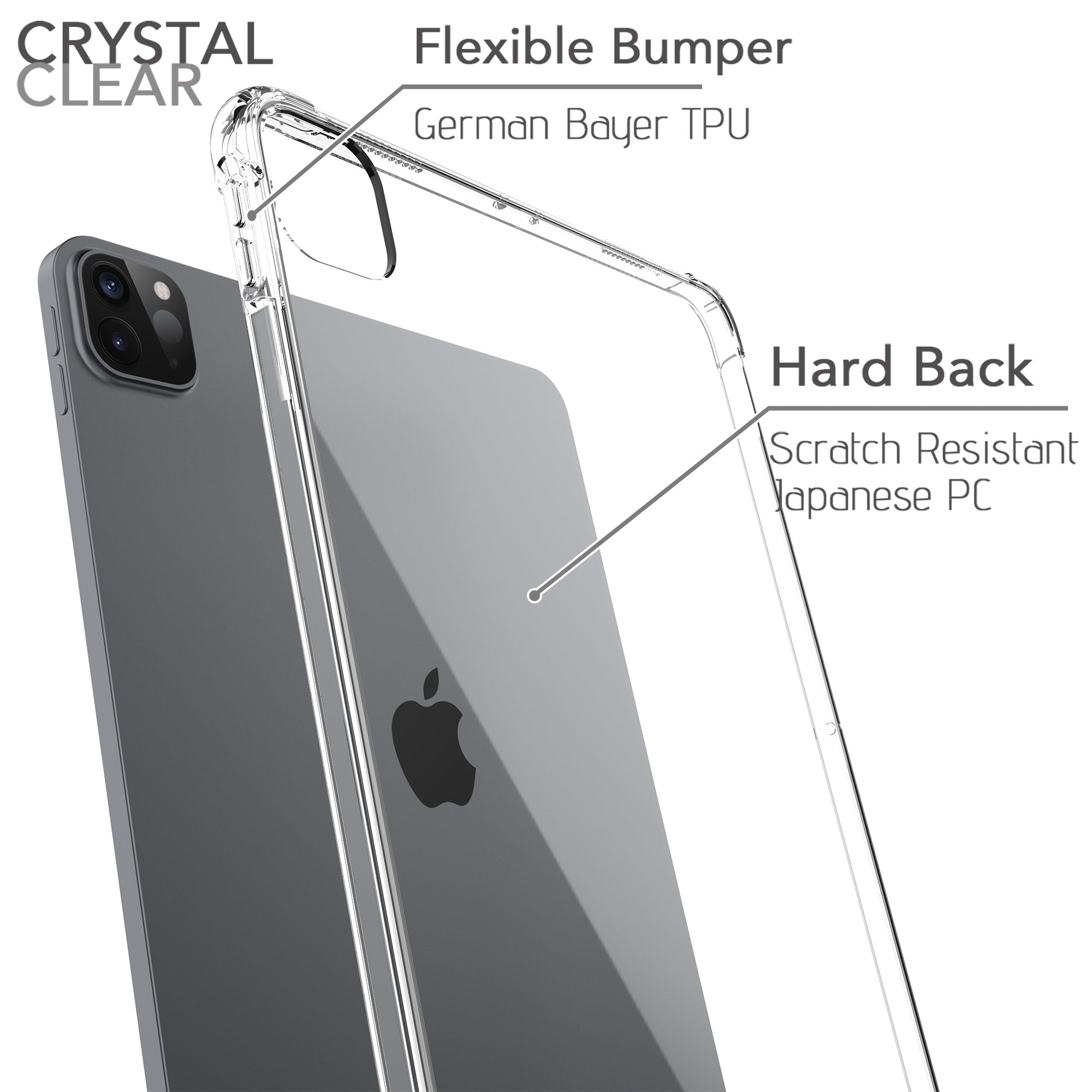 Casemoji Case for iPad Pro 12.9 2020 Clear