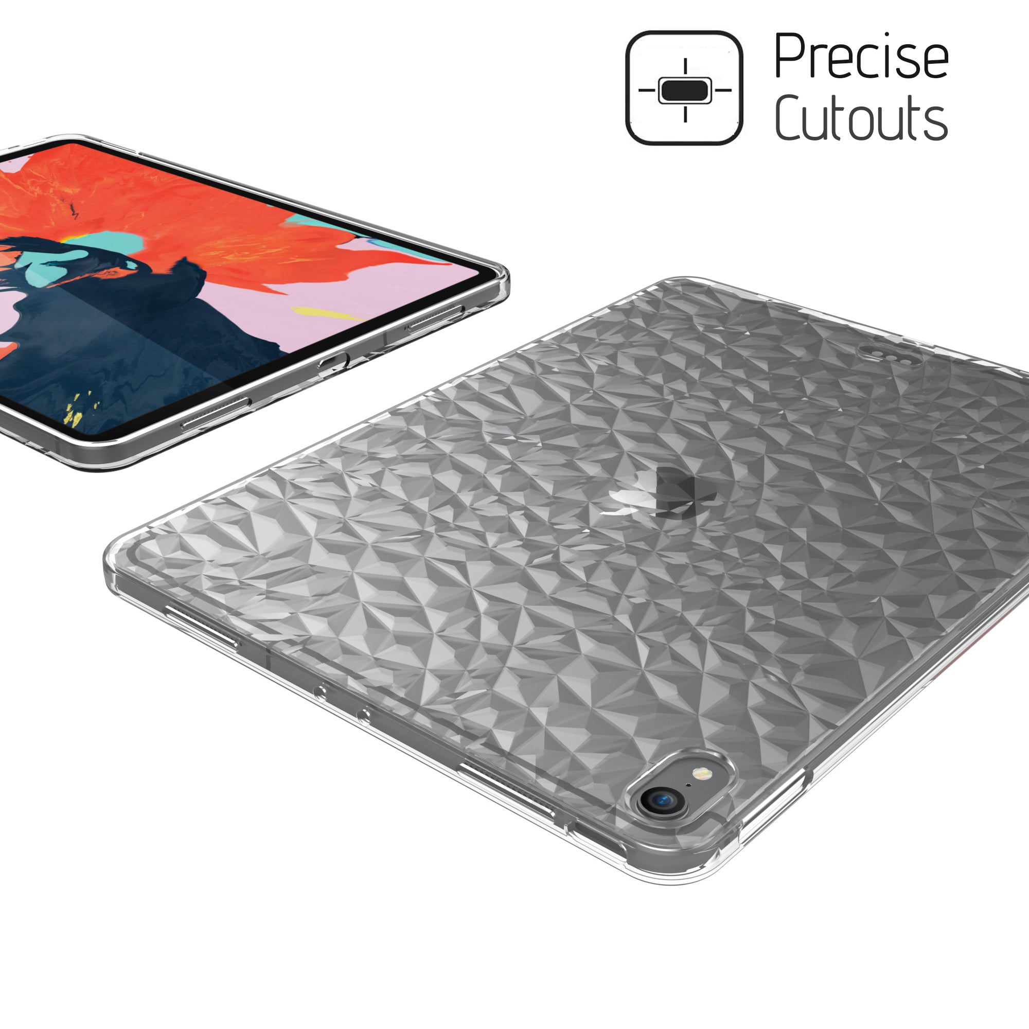 Luvvitt iPad Pro 11 Case CLEAR DIAMOND TPU Flexible Back Cover for 2018 - Clear