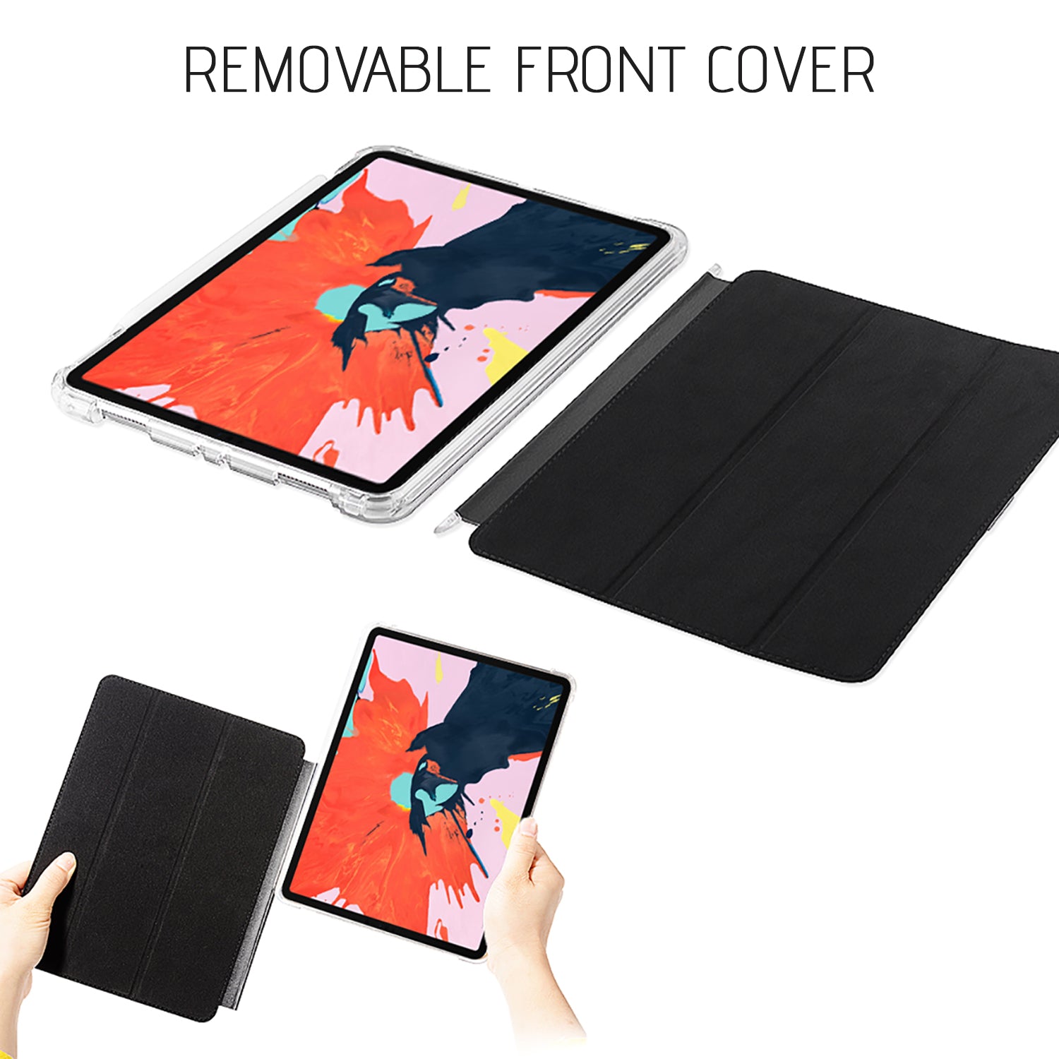 LUVVITT iPad Pro 11 Case Front and Back Full Cover 2018 - Black