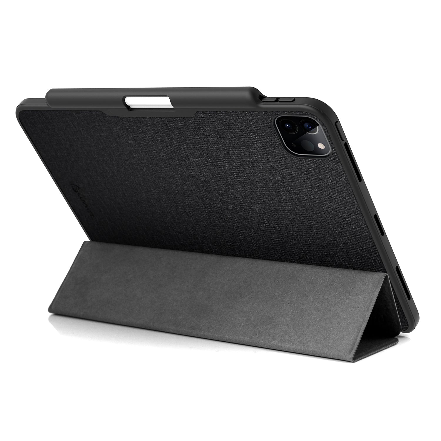 LUVVITT iPad Pro 12.9 Case Front and Back Cover with Pencil Holder 2020 - Black