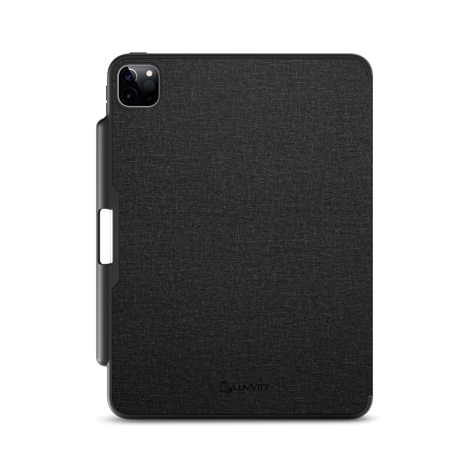 LUVVITT iPad Pro 12.9 Case Front and Back Cover with Pencil Holder 2020 - Black