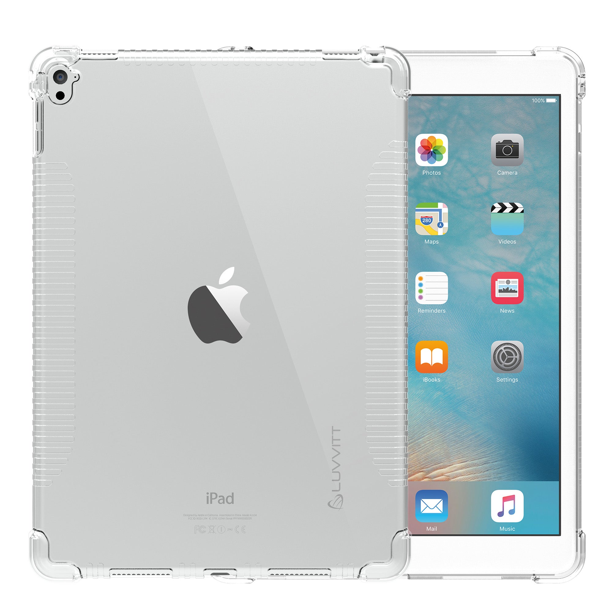 LUVVITT CLEAR GRIP Soft Skin TPU Rubber Back Cover for iPad Pro 9.7 inch - Clear