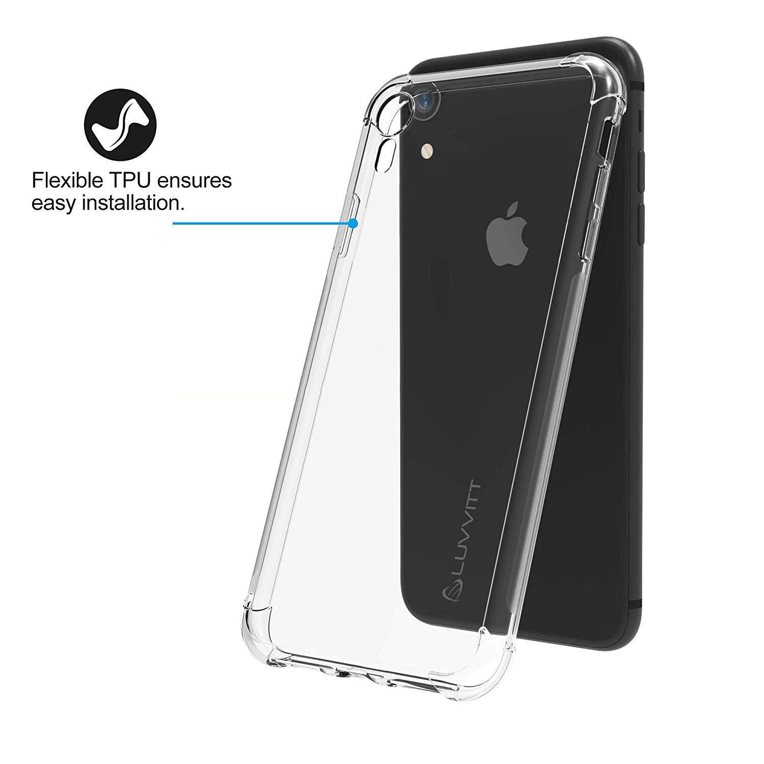 Luvvitt Crystal View Case and Tempered Glass  Set for iPhone XR - 6.1 inch 2018