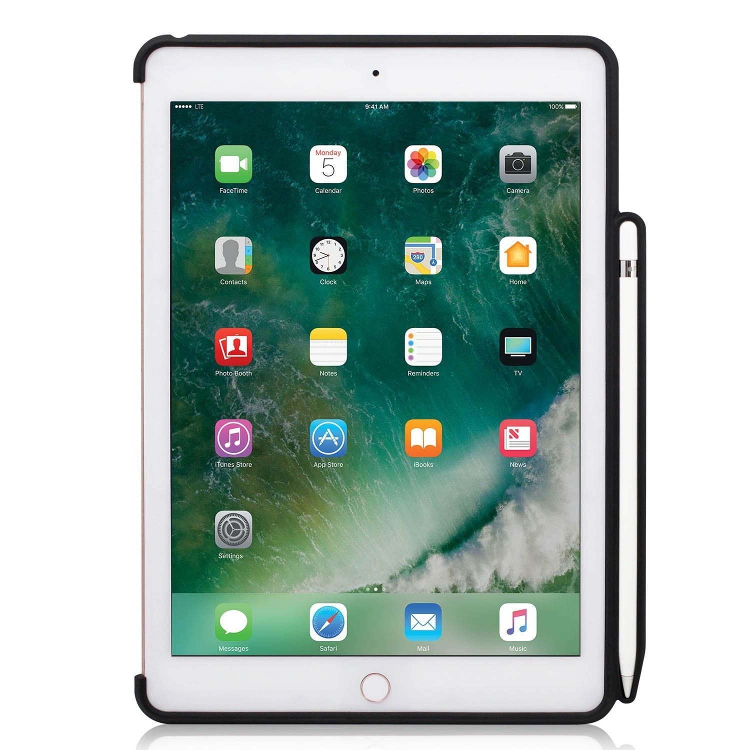 LUVVITT iPad 9.7 Case (2018) with Pencil Holder Compatible with Keyboard