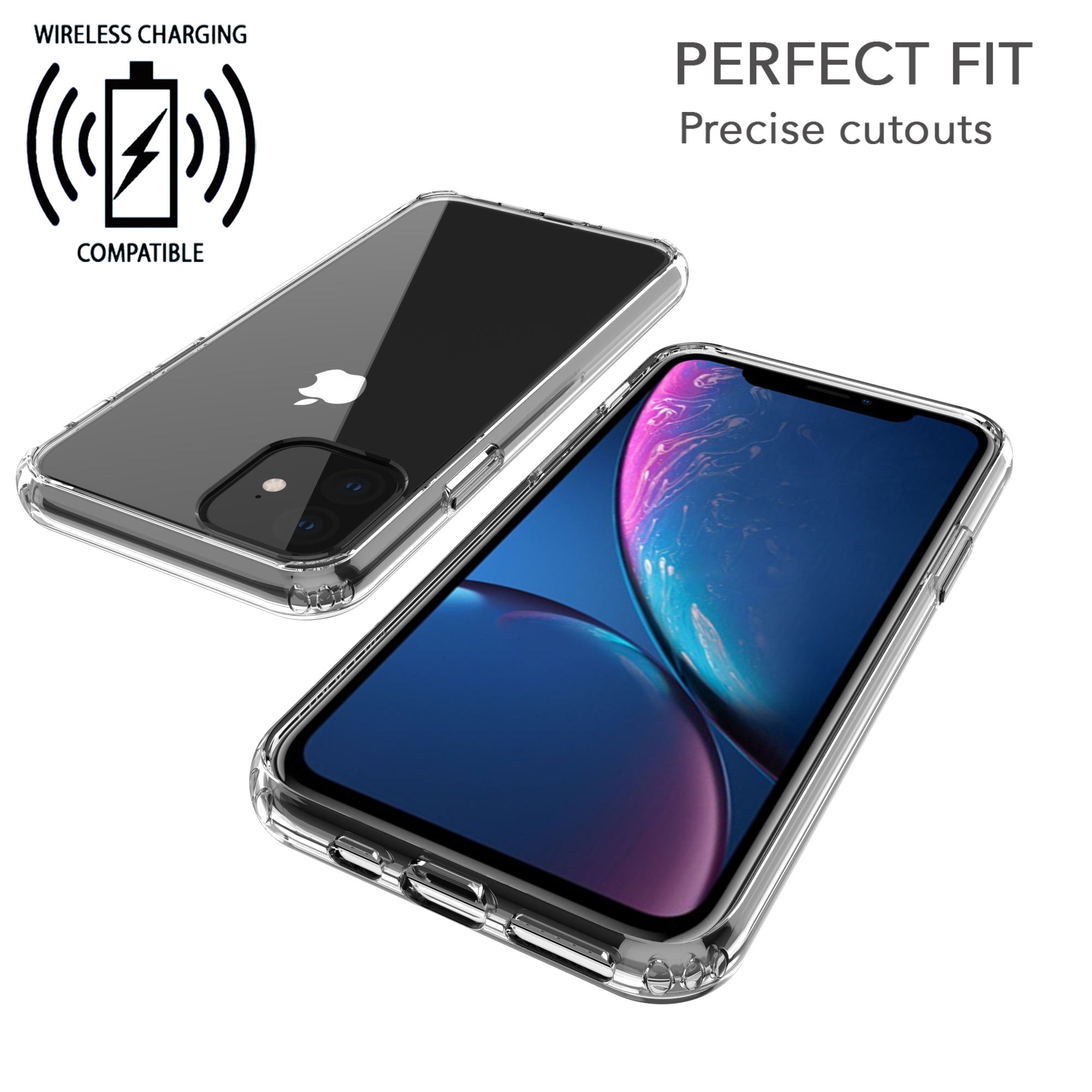 Luvvitt $250 Warranty CLEAR VIEW Case + Liquid Glass Screen Protector Bundle for iPhone 11 2019