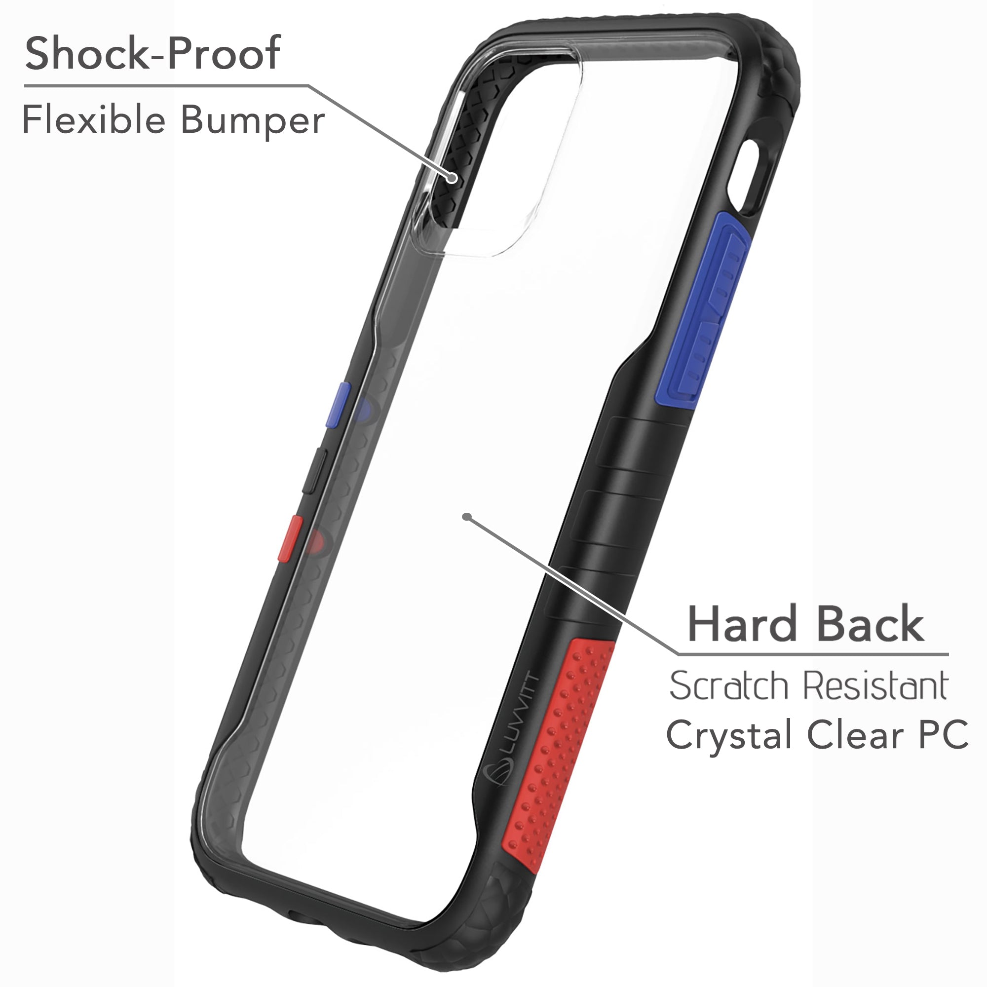 Luvvitt ProofTech Hybrid Case with AntiShock Protection for Apple iPhone 11 Pro Max 2019 - Black